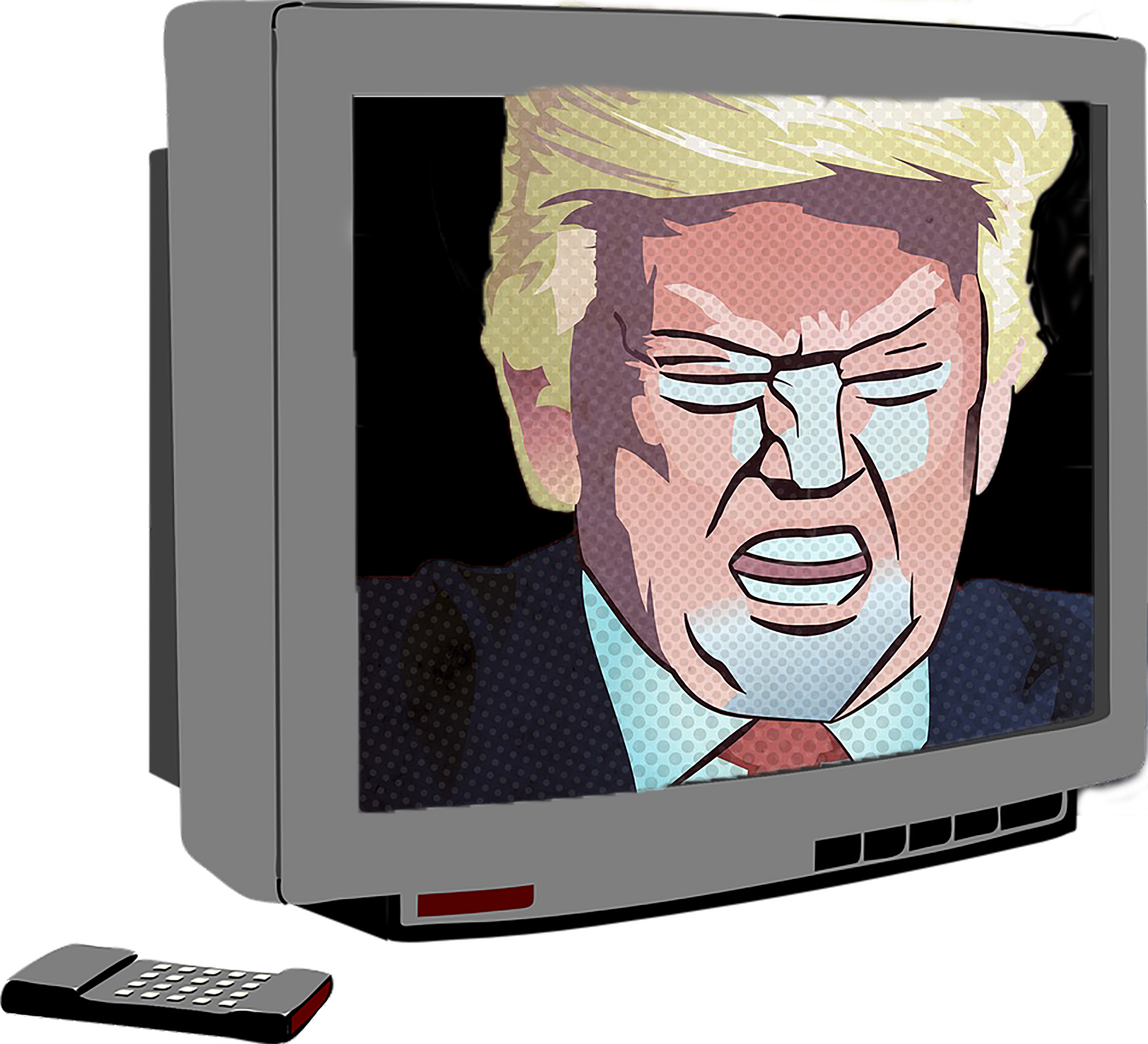 Despite Constant Coverage Of Donald Trump, It Seems - Television Clip Art (3300x3000), Png Download