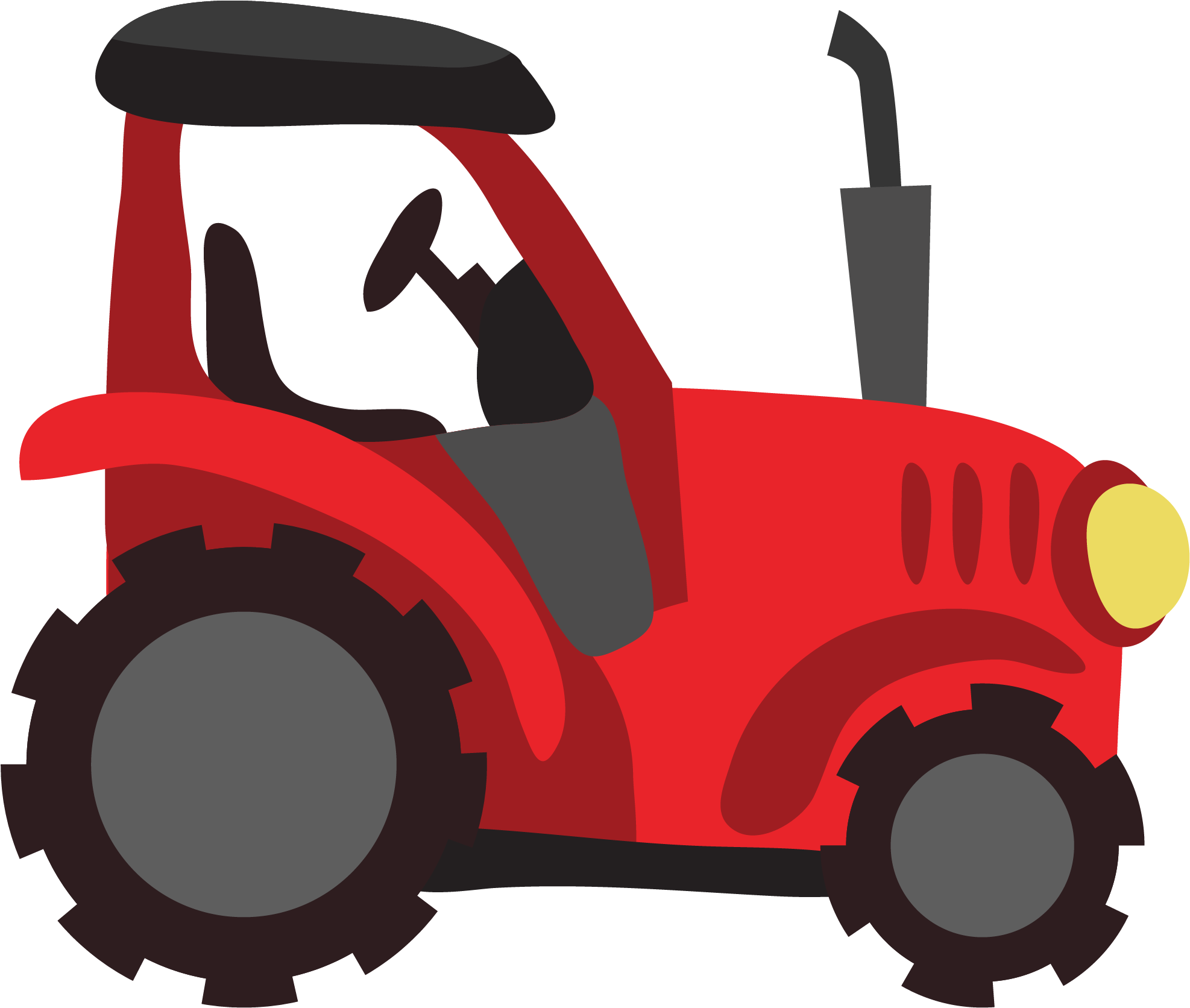 Tractor Clipart Red Farm - Red Tractor Clip Art (2102x2112), Png Download