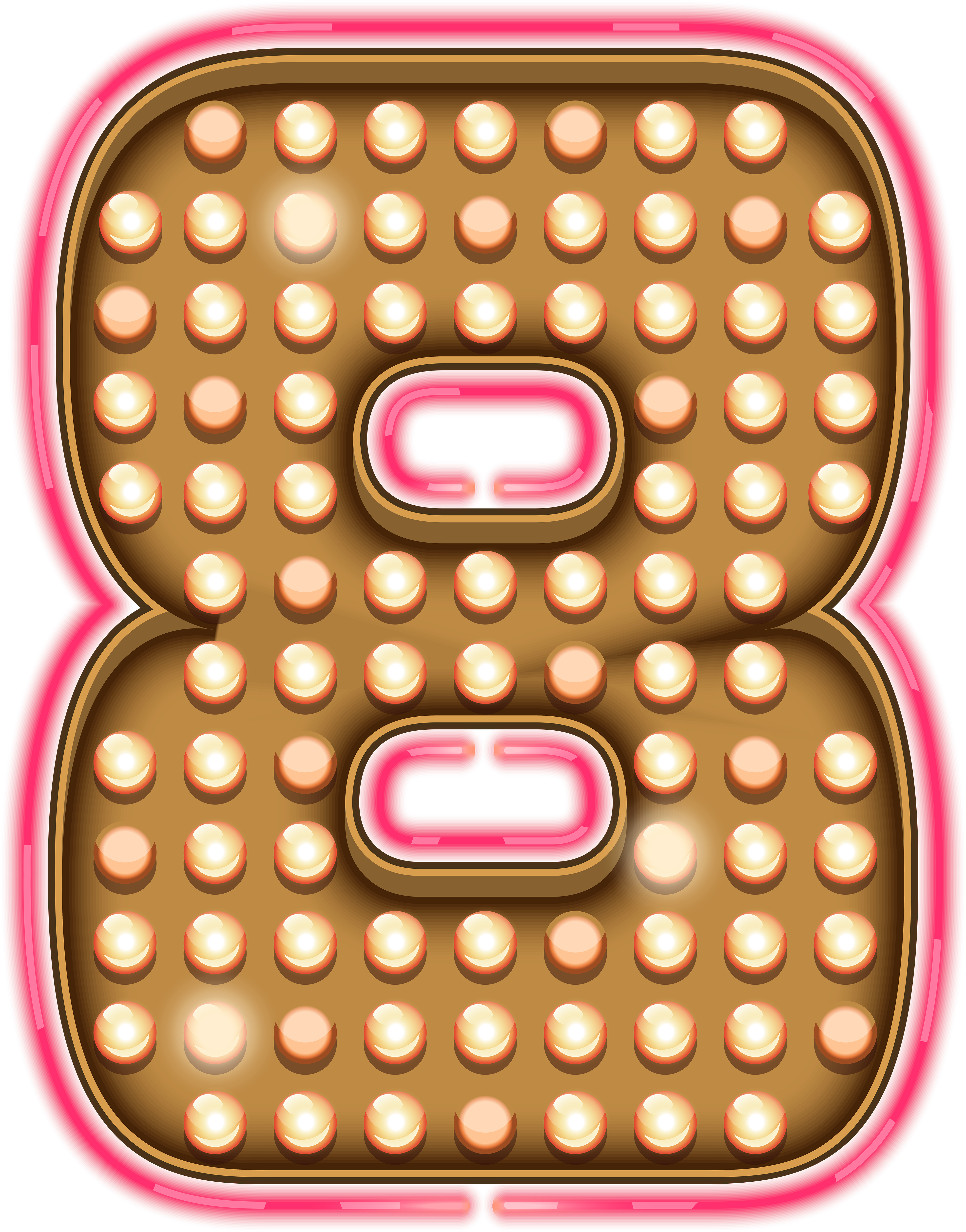 Number Eight Neon Lights Transparent Png Clip Art Image - Neon Number Transparent (3923x5000), Png Download
