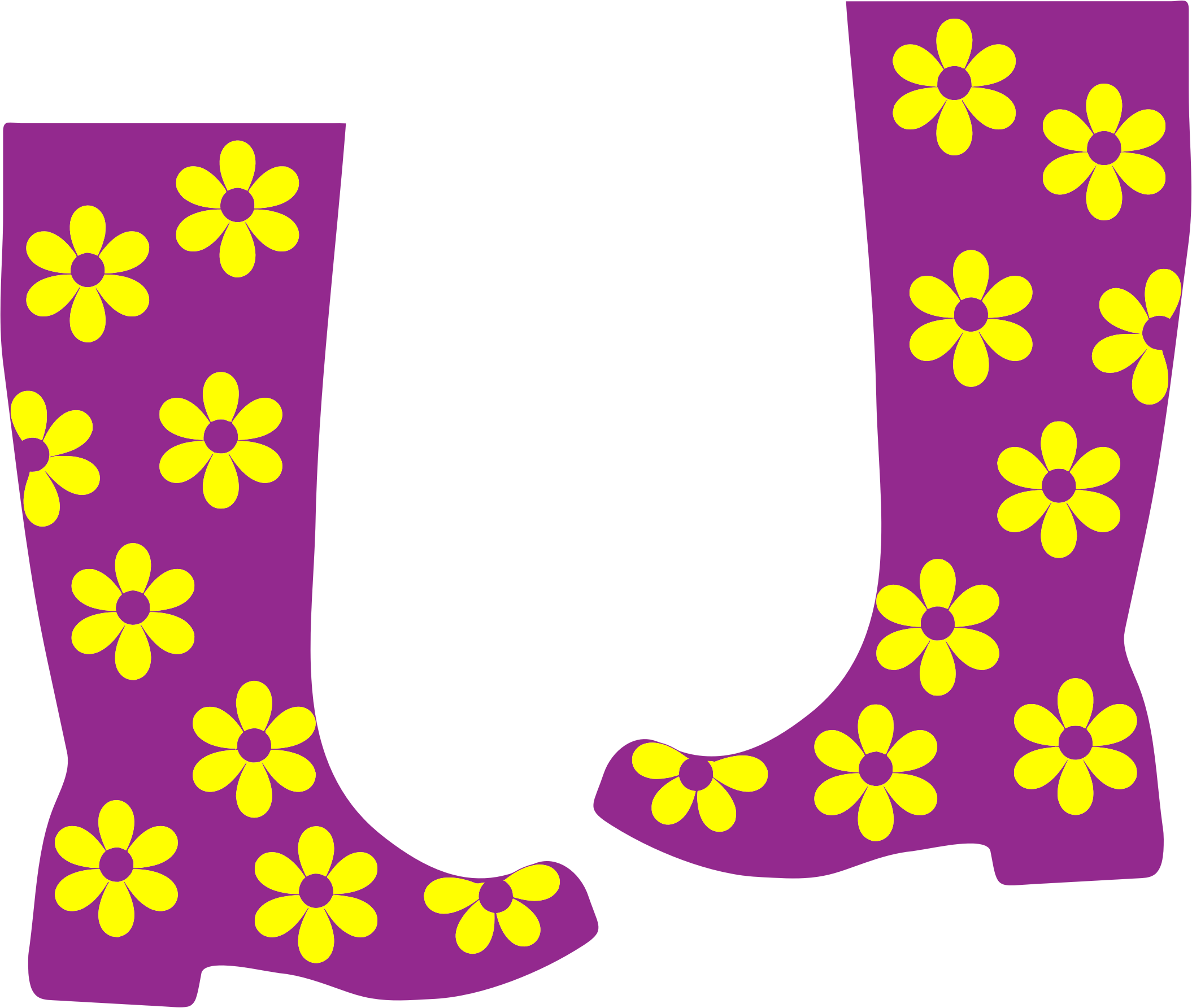 This Free Icons Png Design Of Floral Rain Boots (2110x1784), Png Download