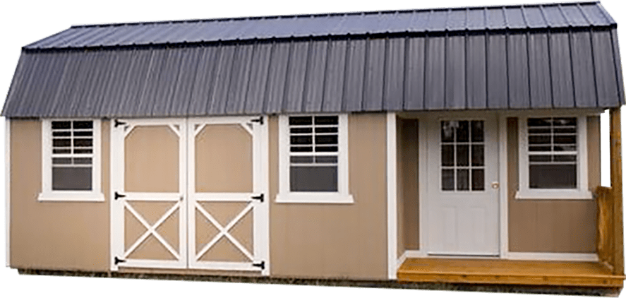 Custom Side Cabin Weatherking Barn Side Lofted Custom - Roof (887x422), Png Download