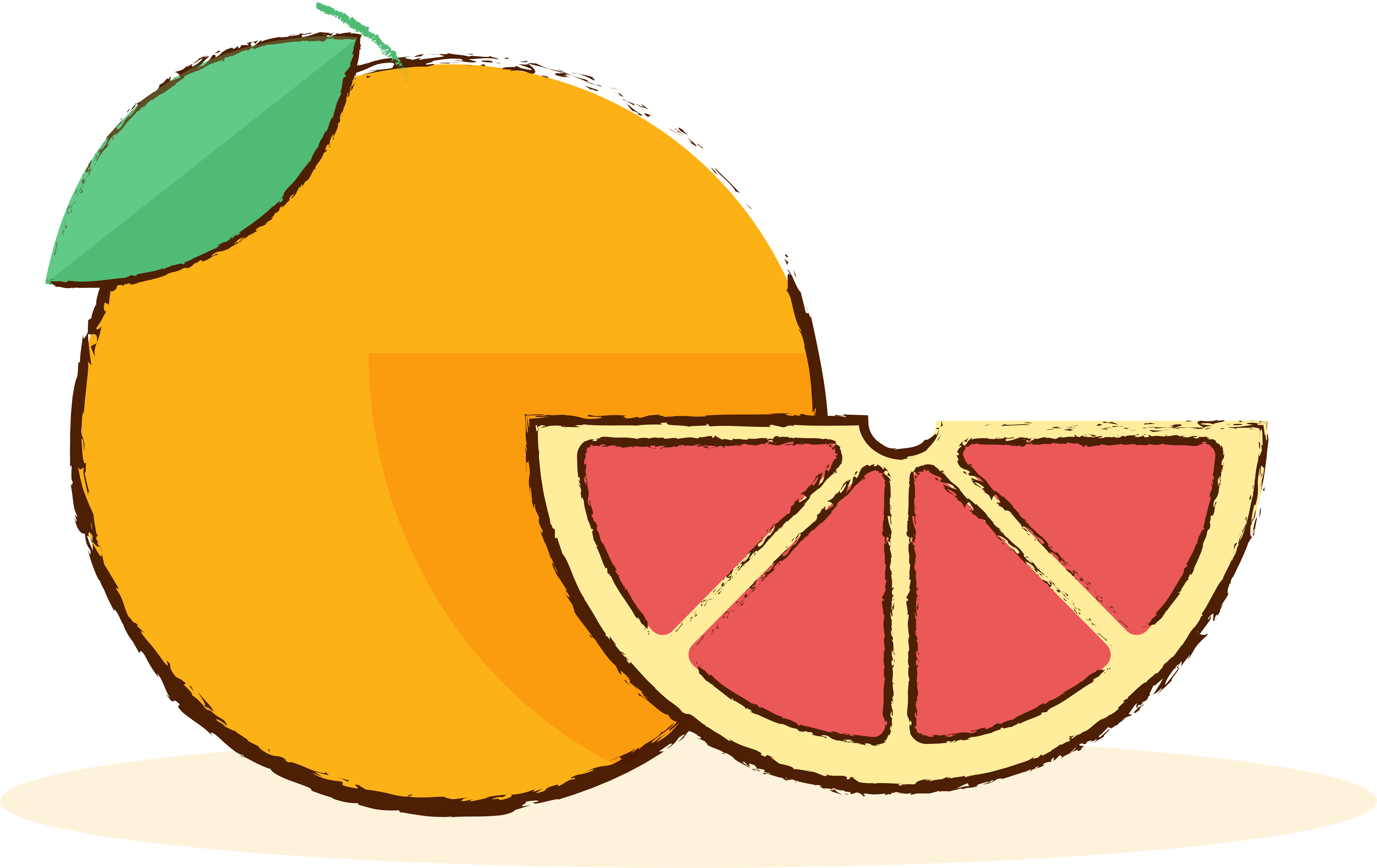 Grapefruit Gourmet Fruit Hand Drawn Png And Vector (8334x8334), Png Download
