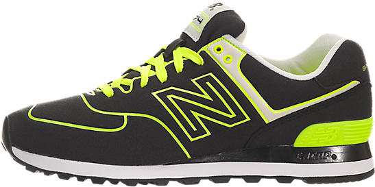black & green 574 trainers