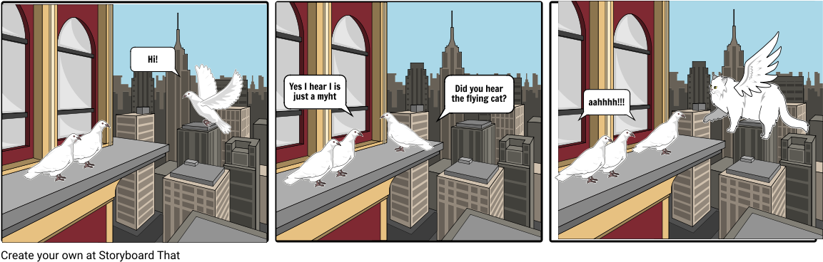 Flying Cat - Storyboard (1164x385), Png Download