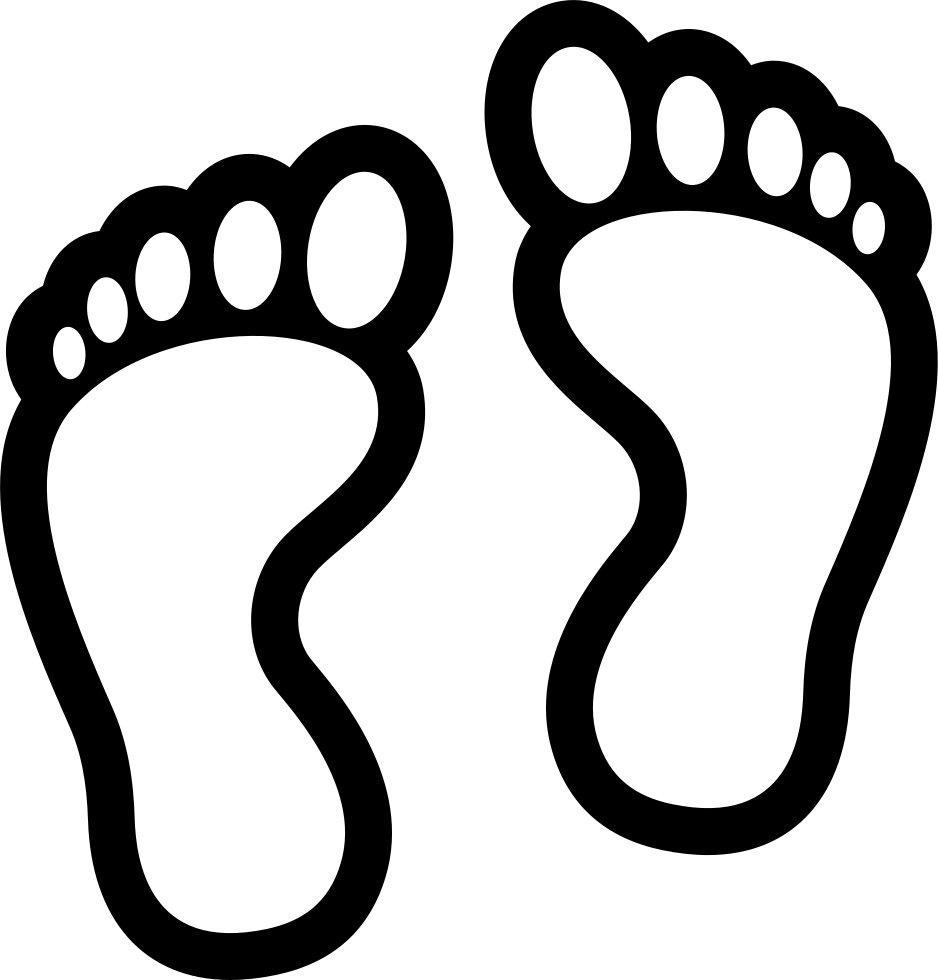 Png File Svg - Black And White Feet Clipart (938x980), Png Download