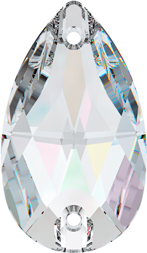 Crystal Ab Frontal 3230 001 Ab Fo 10 Fv Pl - Teardrop Crystal Transparent Background (600x600), Png Download