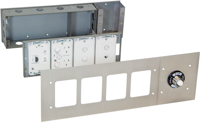 Flush Metal Plate For Stud Mount - Metal Switchboard (728x804), Png Download