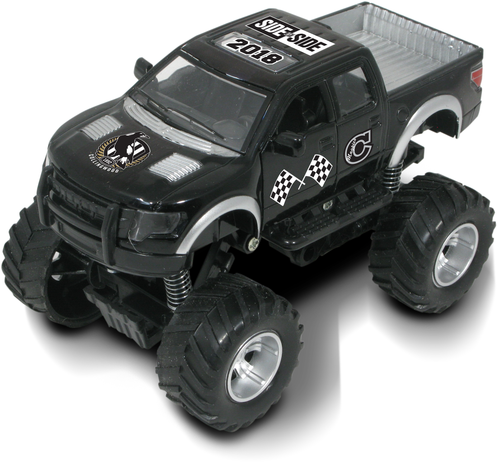 Collingwood Magpies Afl Monster Truck Kit - Monster Truck (1755x1614), Png Download