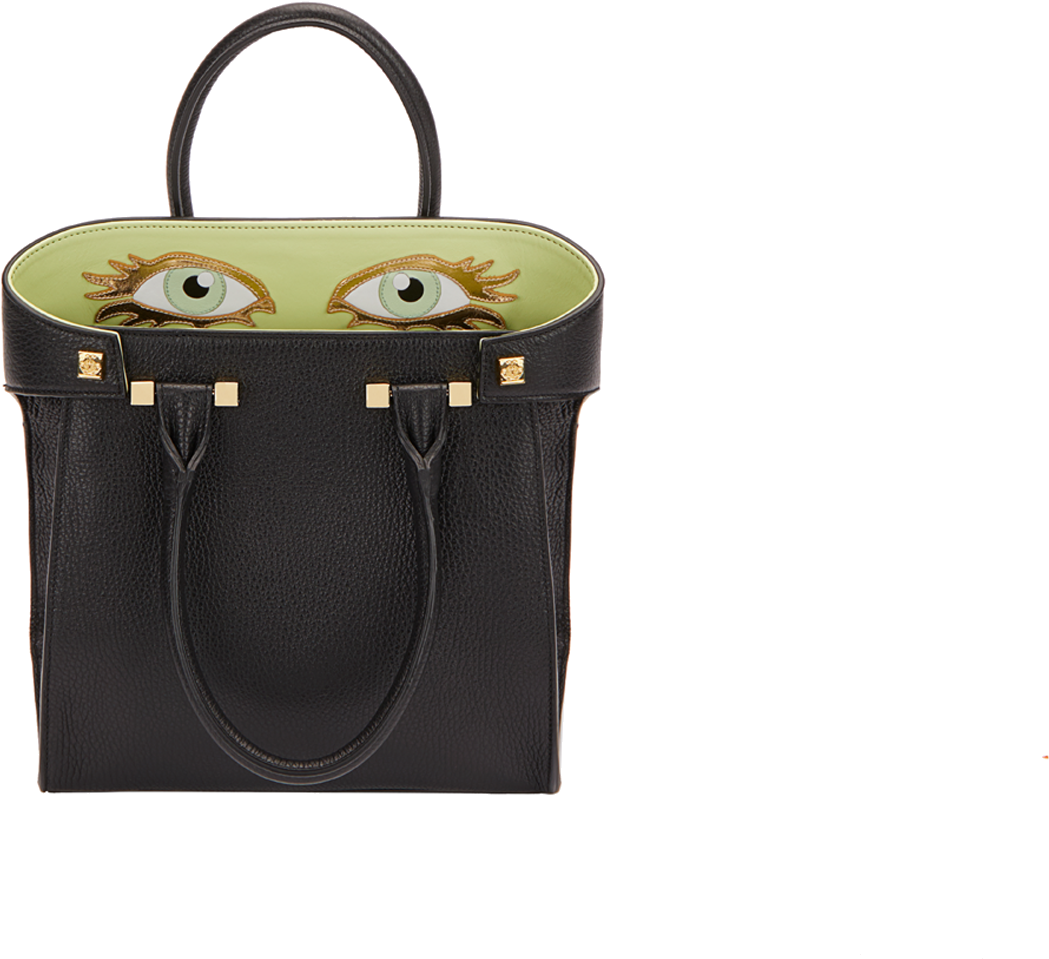 Mini Paloma Eyes In Black Tumbled Calf Leather - Handbag (1600x1600), Png Download