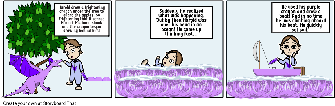 Harold And The Purple Crayon - Cartoon (1164x385), Png Download
