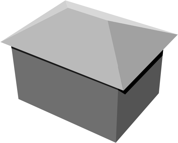 File - Hip Roof - Svg - Four Sided Sloped Roof (640x480), Png Download