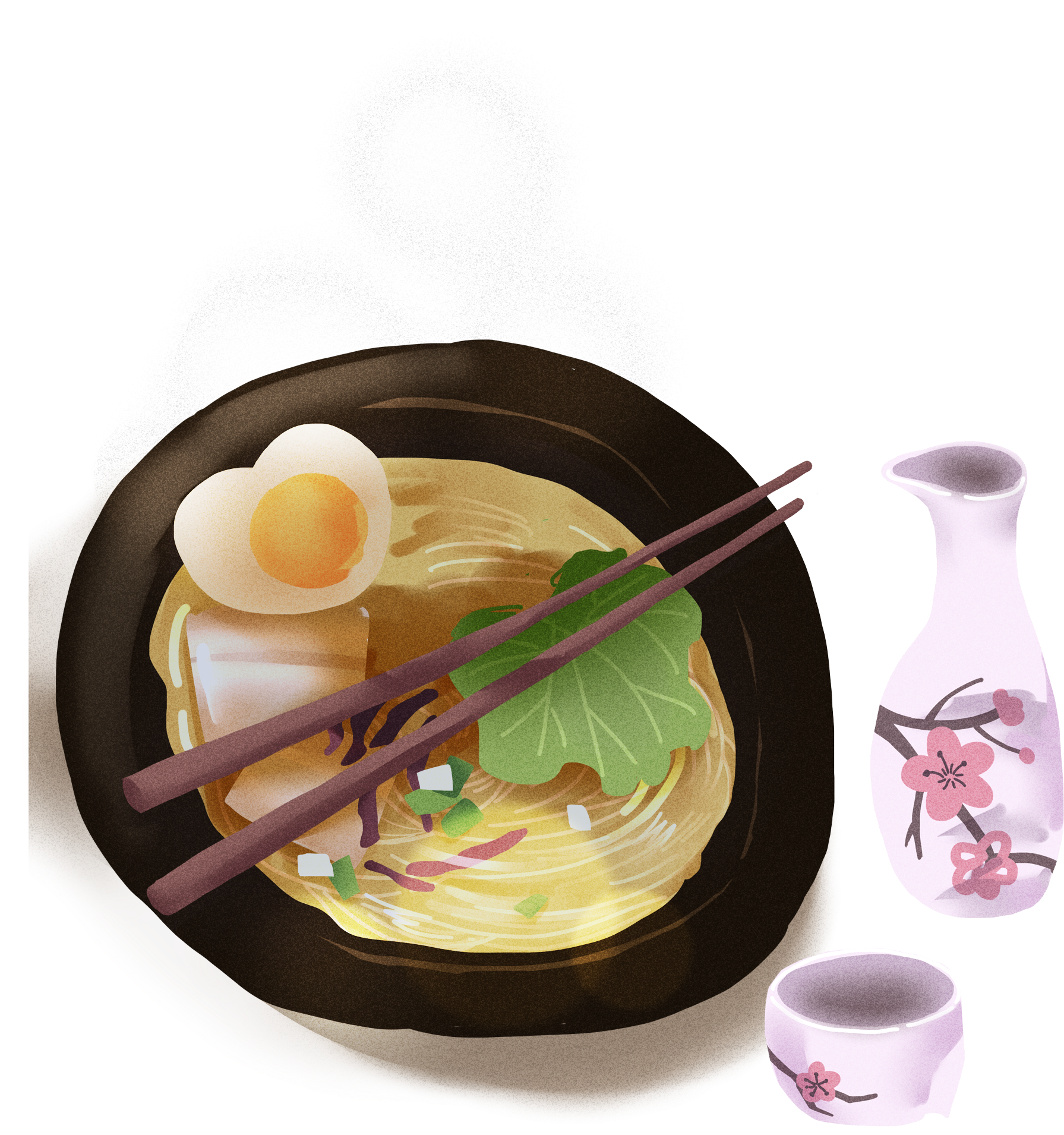 Disegnato A Mano Gourmet Cibo Ramen Png E Psd - Naengmyeon (2000x2000), Png Download