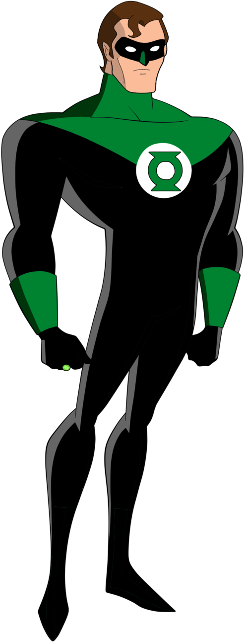 Green Lantern Animated Png - Green Lantern Hal Jordan Justice League (604x1321), Png Download