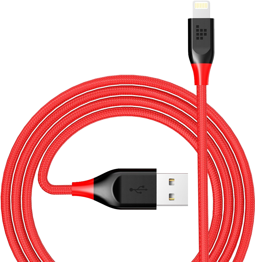Tronsmart Braided Nylon Lightning Cable Red - Mfi Program (1000x1000), Png Download