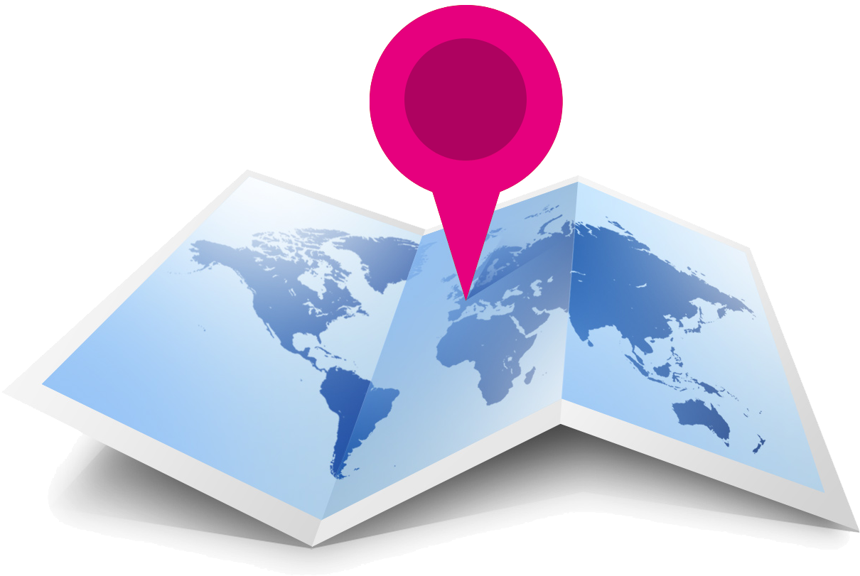 Blue Map With Red Pin - Localizacion Mapa (1280x842), Png Download