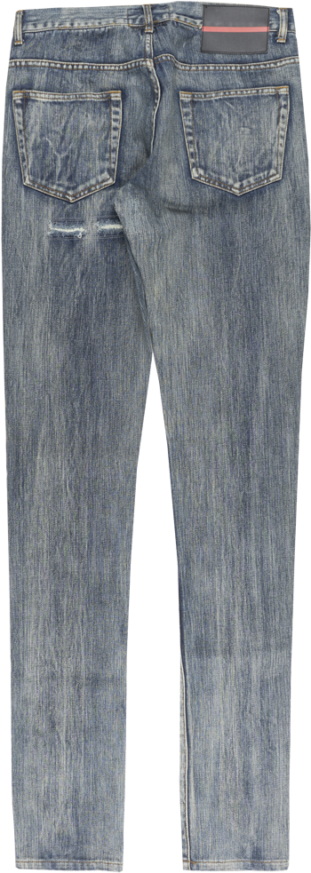 Black Scale Distressed Denim Jeans Ripped Pants Mens - Pocket (667x1000), Png Download