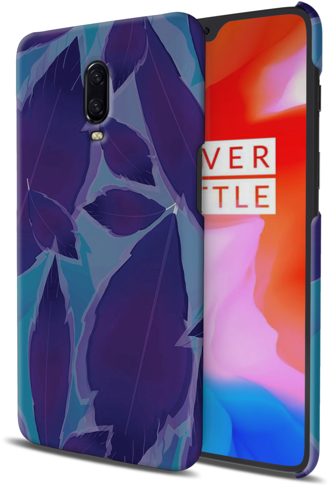 Blue Watercolor Leaves Cover Case For Oneplus 6t - Smartphone (1024x1024), Png Download