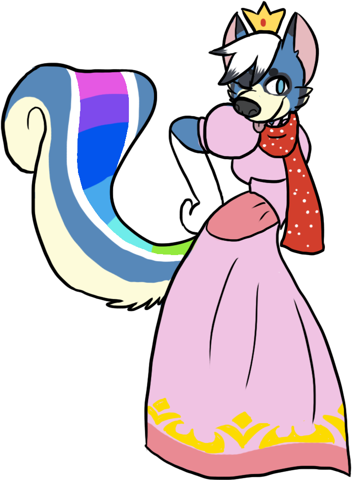 Flakko As Princess Peach - Cartoon (830x1032), Png Download