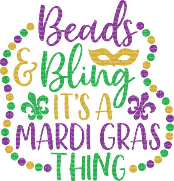 Beads And Bling It's A Mardi Gras Thing (579x600), Png Download