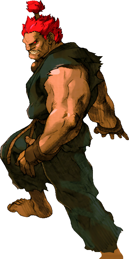 Akuma As He Appears In Marvel Vs Capcom 2 - Marvel Vs Capcom 2 Characters Art (443x890), Png Download