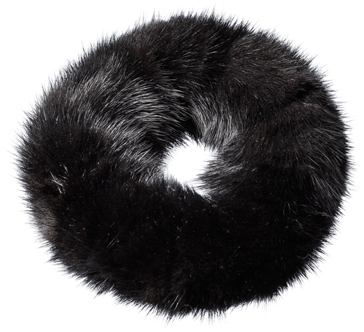 Scrunchie Black - Fur Clothing (800x800), Png Download