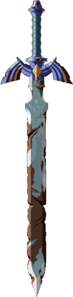 Here's The Full Rusted Master Sword From The Legend - Broken Master Sword Botw (461x1487), Png Download