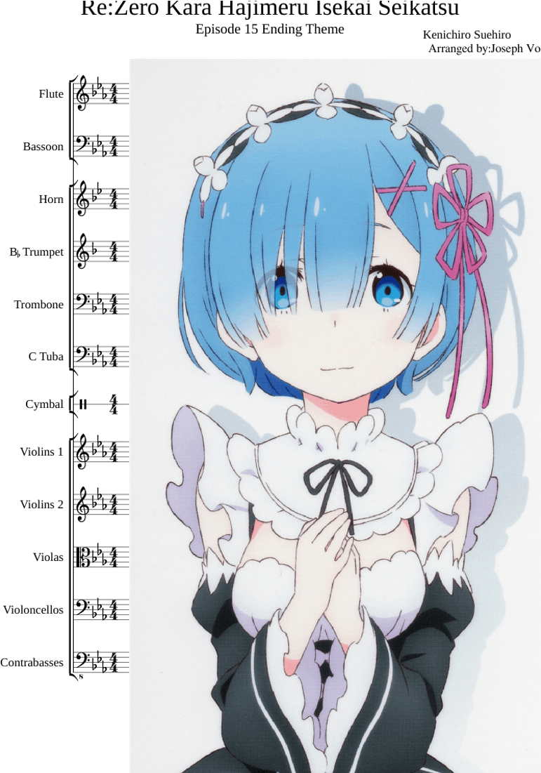 Requiem Of Silence Orchestra - Rem Kawaii (850x1100), Png Download