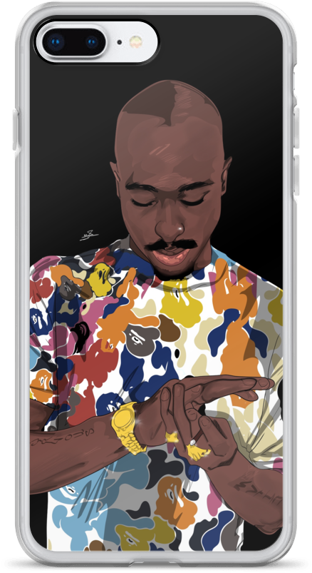 Tupac X Bape Phone Case - Iphone (1000x1000), Png Download