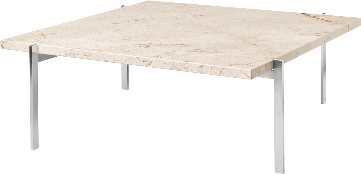 Poul Kjaerholm Table With Beige Marble Tabletop - Coffee Table (1600x1840), Png Download
