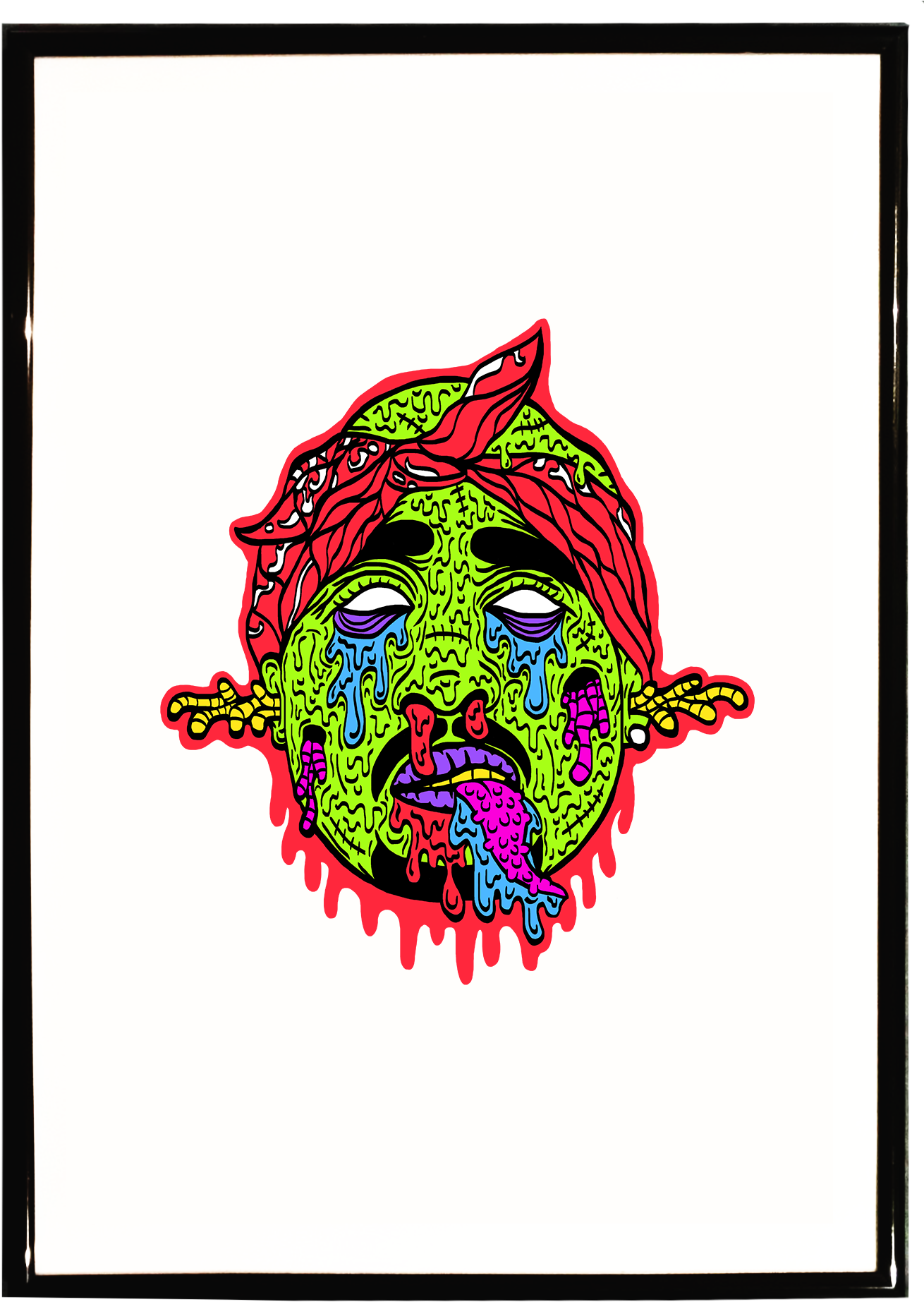 Zombie Tupac Shakur A3 Print $24 - Illustration (2000x2000), Png Download