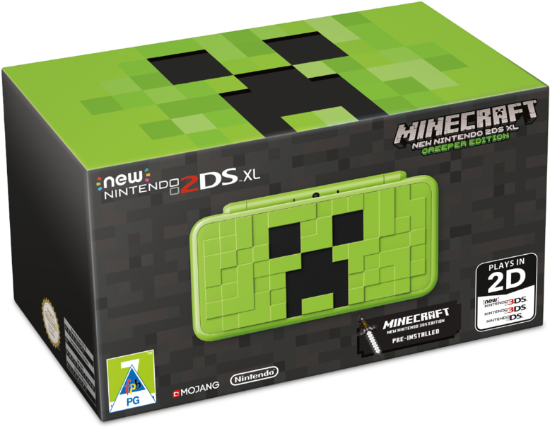Minecraft 2ds Xl Creeper Edit - New Nintendo 2ds Xl Minecraft Creeper Edition (960x943), Png Download