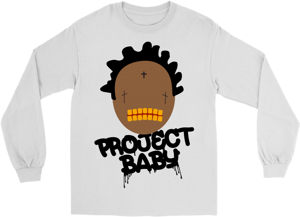 Kdkblk Kodak Black Project Baby Rap Long Sleeve - Long-sleeved T-shirt (1024x1024), Png Download