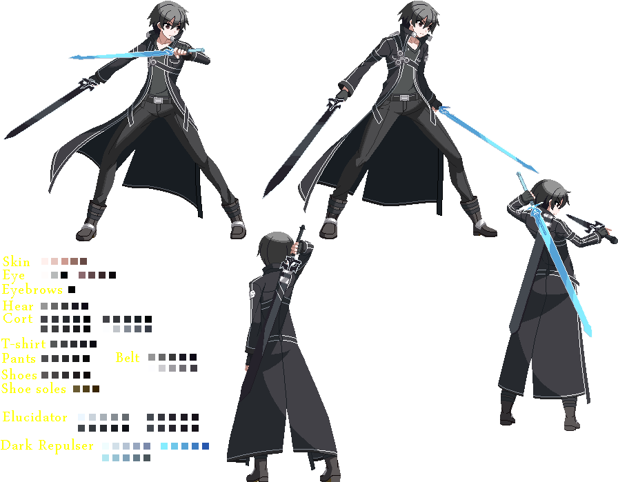 A Favor To Those Who Play With Trial Version - Kirito Sprite (911x710), Png Download