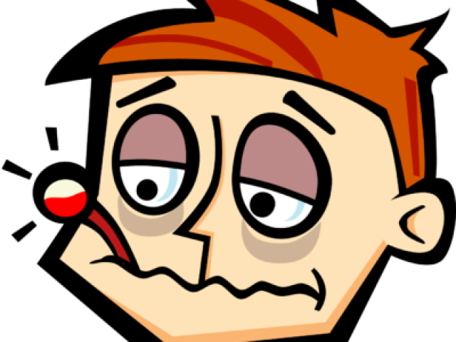 Feelings Clipart Cartoon Face - Sickness With Thermometer (640x480), Png Download