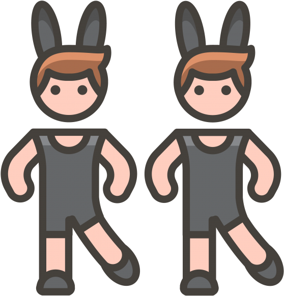 Man With Bunny Ears Emoji - Cartoon (866x650), Png Download