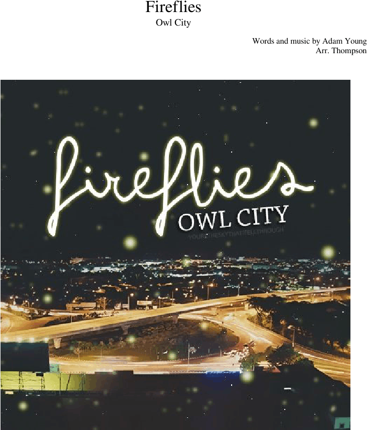 Owl City - Fireflies Owl City (850x1100), Png Download