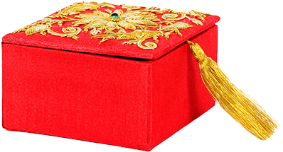 Red Square Shaped Zari Box - Box (500x750), Png Download