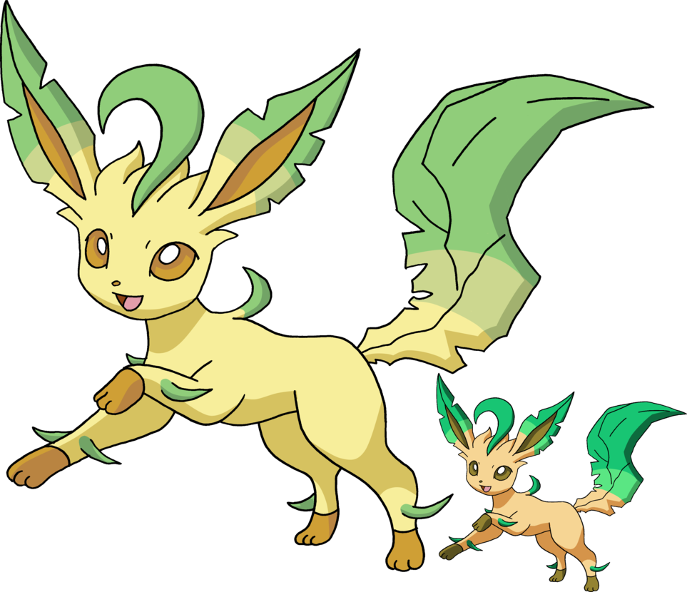 Png - Shiny Leafeon And Normal Leafeon (963x830), Png Download