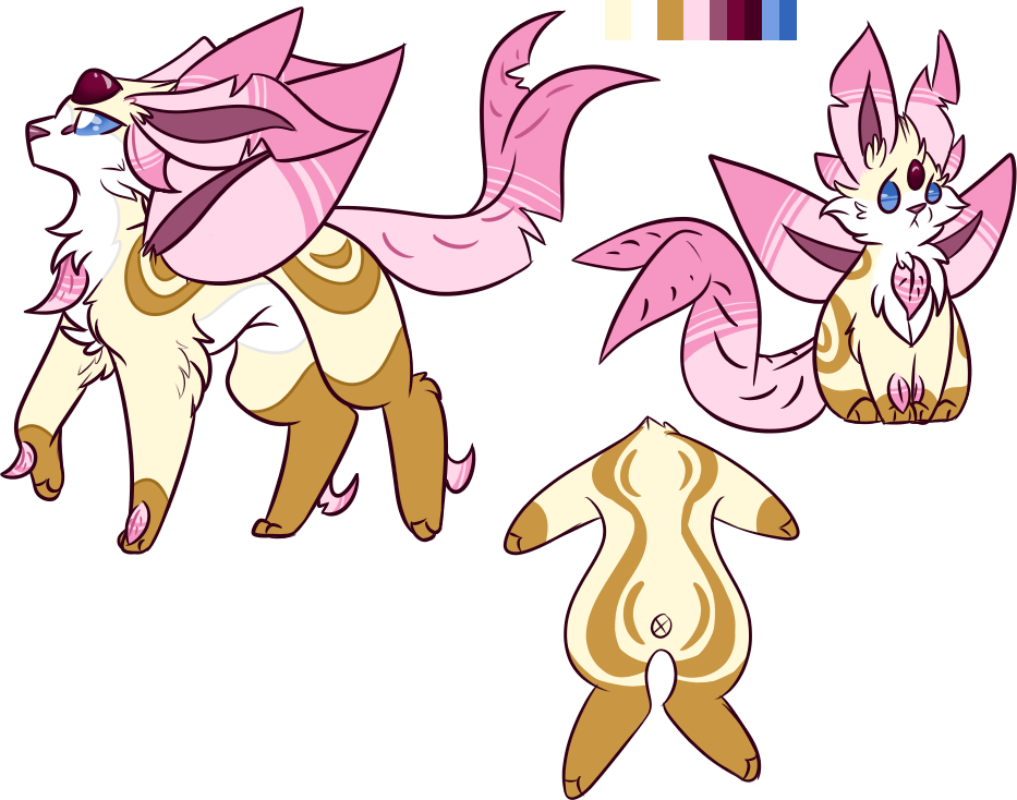 Leafeon X Espeon - Cartoon (933x734), Png Download