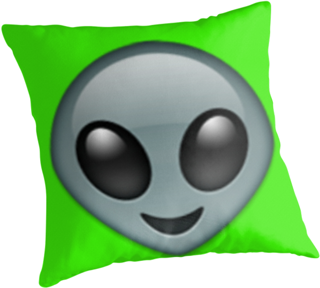 "alien Emoji" Throw Pillows By Nojams - Throw Pillow (875x875), Png Download