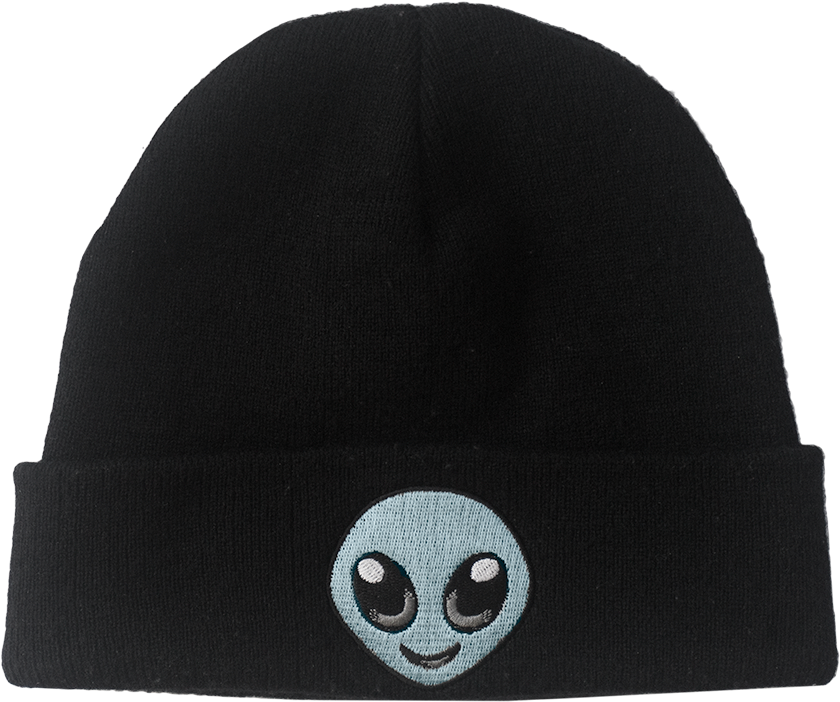 100% Acrylic Black Fold Over Beanie Embroidered Logo - Beanie (960x876), Png Download