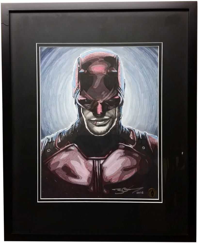16"x 20" Final Framed Drawing - Daredevil (1024x1024), Png Download