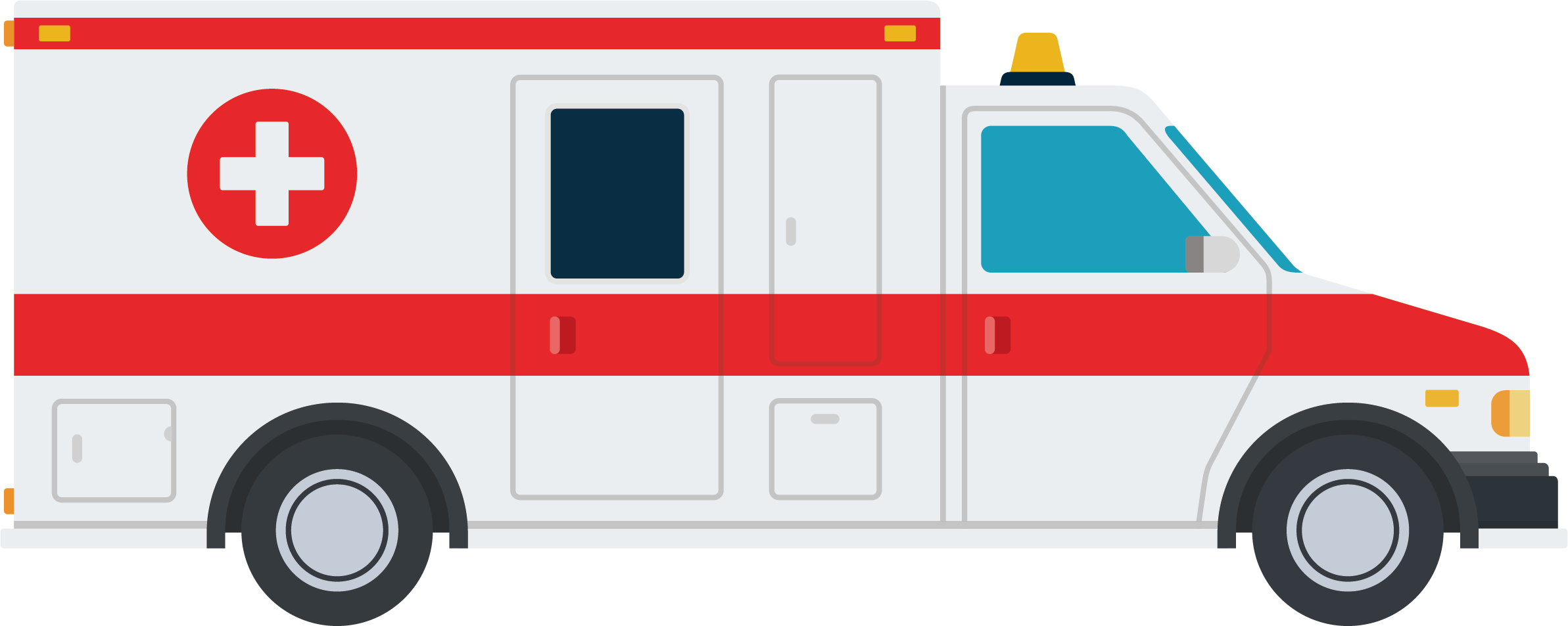 Wellington Free Ambulance Car - Ambulance Transparent (2385x953), Png Download