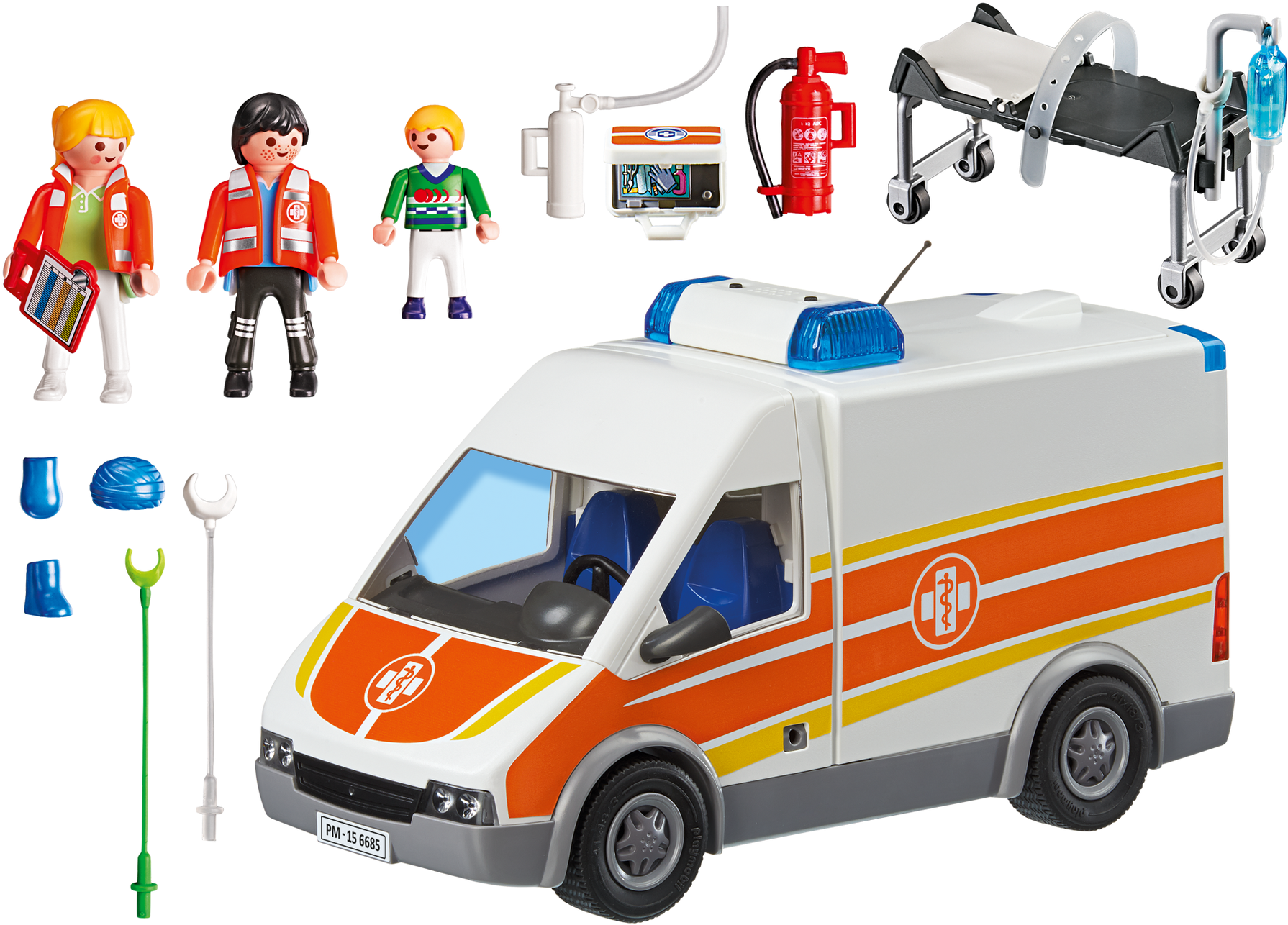 With Lights And Sound Playmobil Usa - Playmobil Ambulance 6685 (1920x1344), Png Download