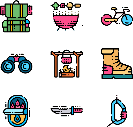 Camping - Human Icon Color Png (600x564), Png Download
