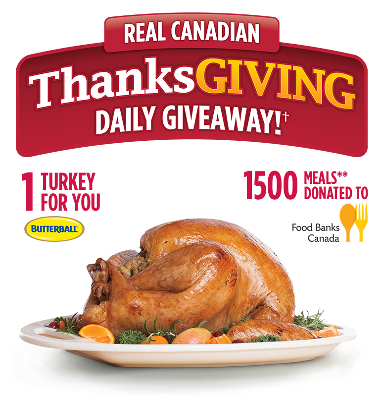 Real Canadian Thanksgiving Daily Giveaway † 1 Turkey - Food Banks Canada (836x906), Png Download