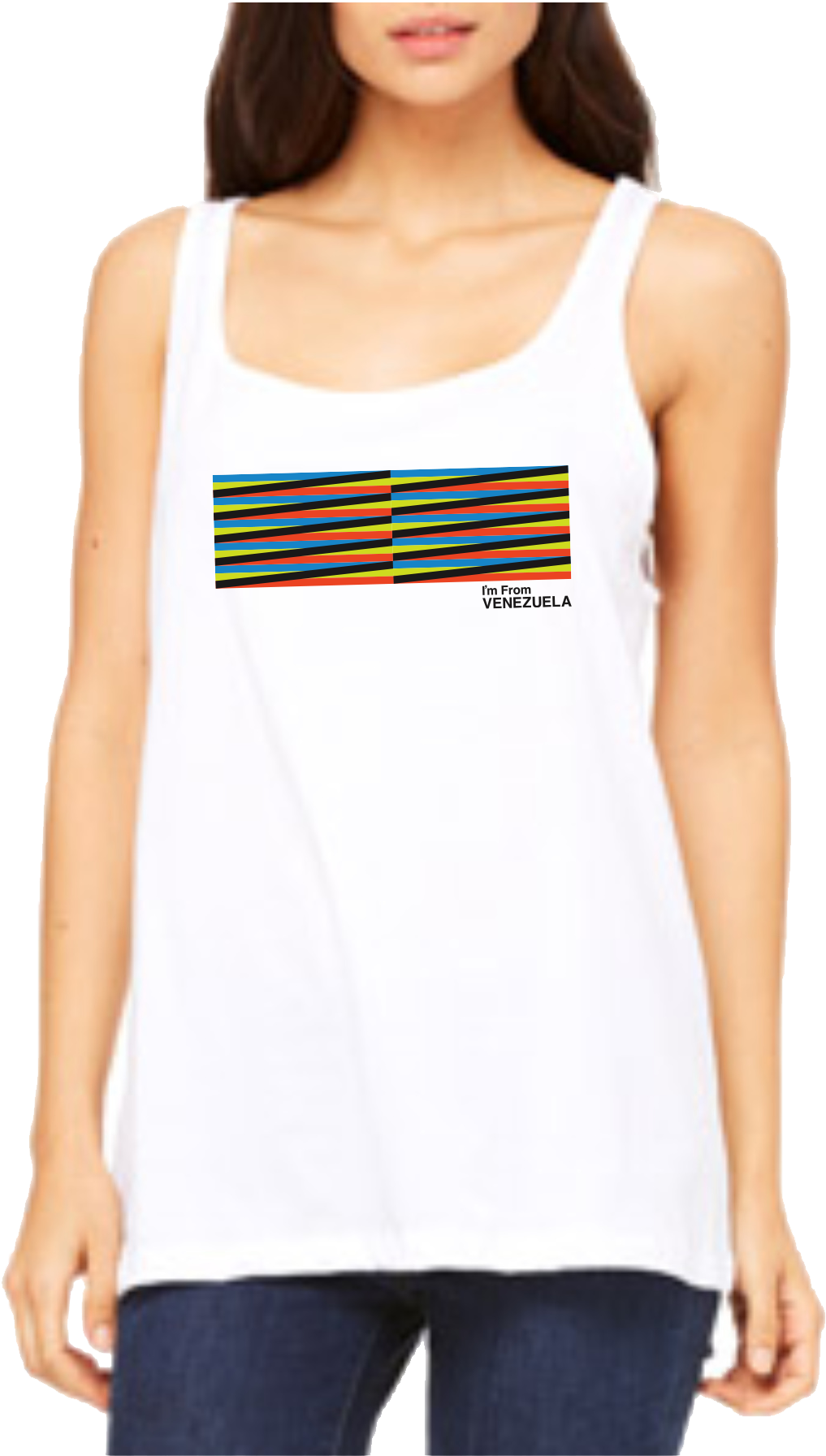 10 Women White Tank I'm From Venezuela - Shirt (1800x1800), Png Download
