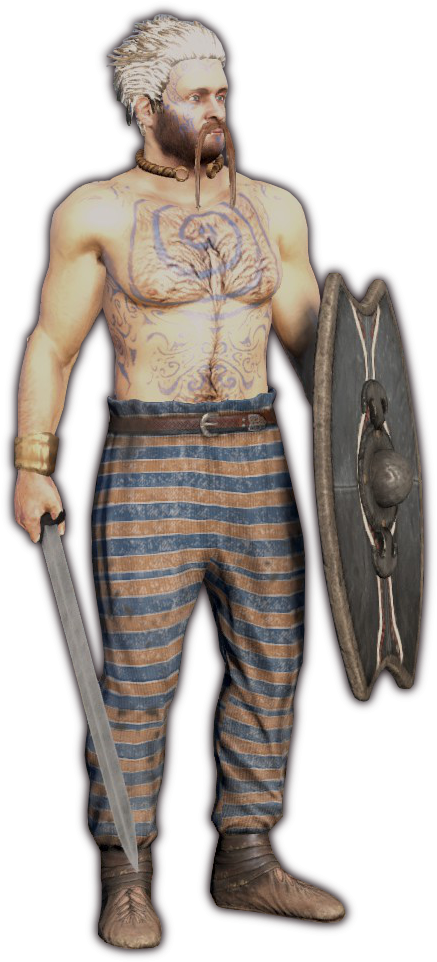 Briton Warrior, Celtic, Choosing To Forgo Armour Or - Figurine (550x1000), Png Download