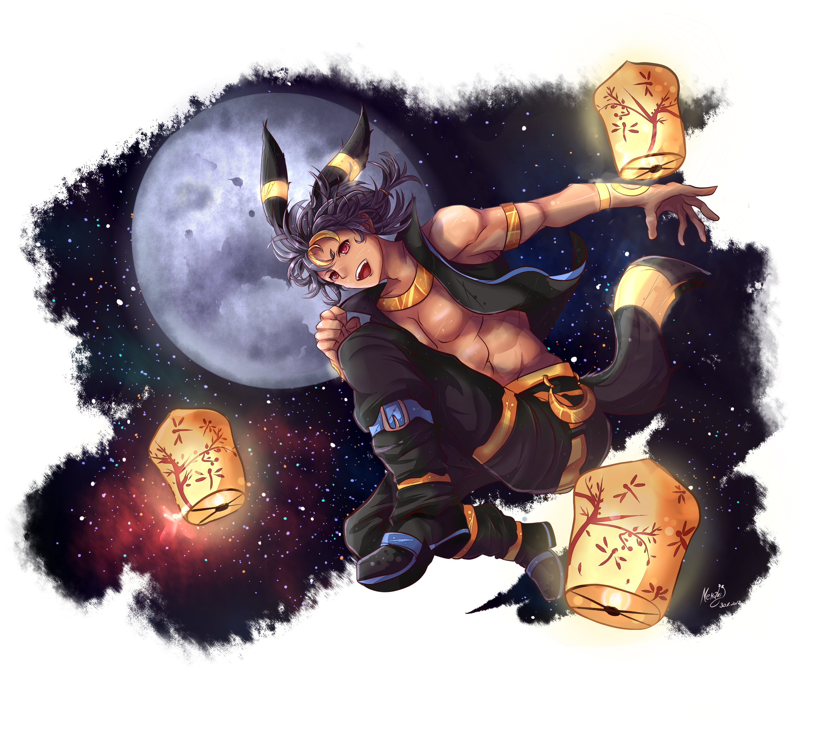 Umbreon X Crash Fever - Crash Fever Fan Art (2664x2691), Png Download