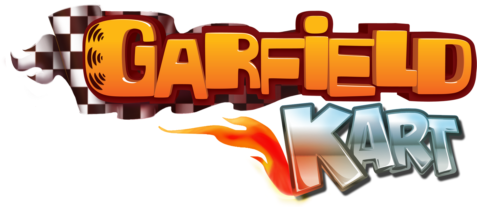 Garfield Kart - Garfield Kart Logo Png (1696x731), Png Download